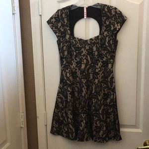 FINAL MARKDOWN Juniors Three Hearts Lace Overlay Dress (M)